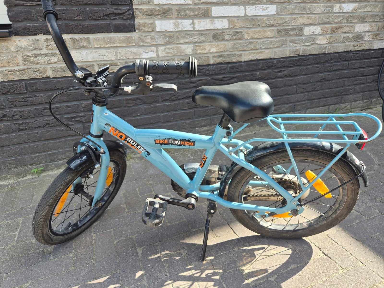 Kinderfiets 16 inch - Blauw - Gebruikt, Fietsen en Brommers, Fietsen | Kinderfietsjes, Ophalen, Gebruikt, 16 tot 20 inch