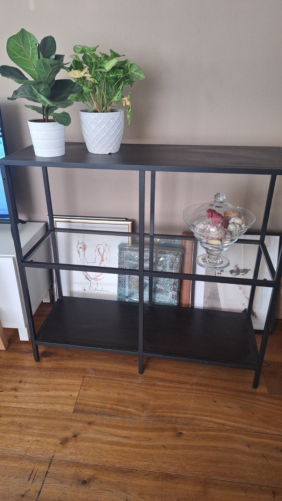 IKEA open kast met glasplaat - 94x36x100 cm, Huis en Inrichting, Kasten | Vitrinekasten, Ophalen, Met plank(en), Gebruikt, 50 tot 100 cm