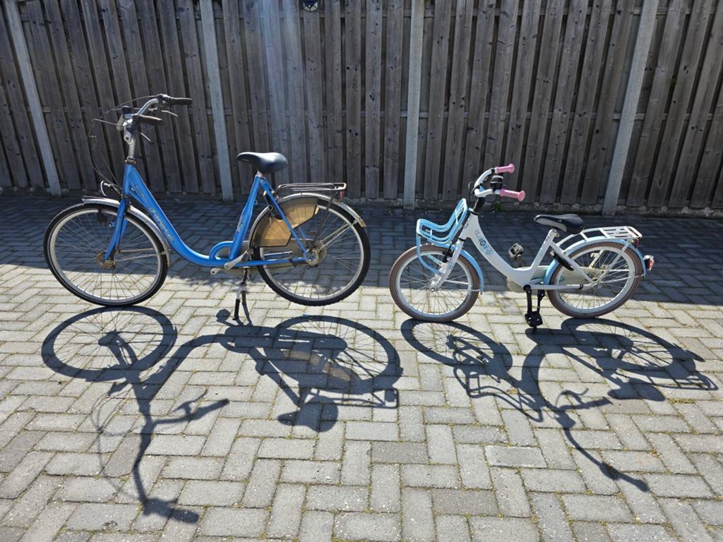 2 fietsen met kapotte voorband - opknappers € 50, Fietsen en Brommers, Ophalen, Gebruikt, Terugtraprem, 20 inch of meer