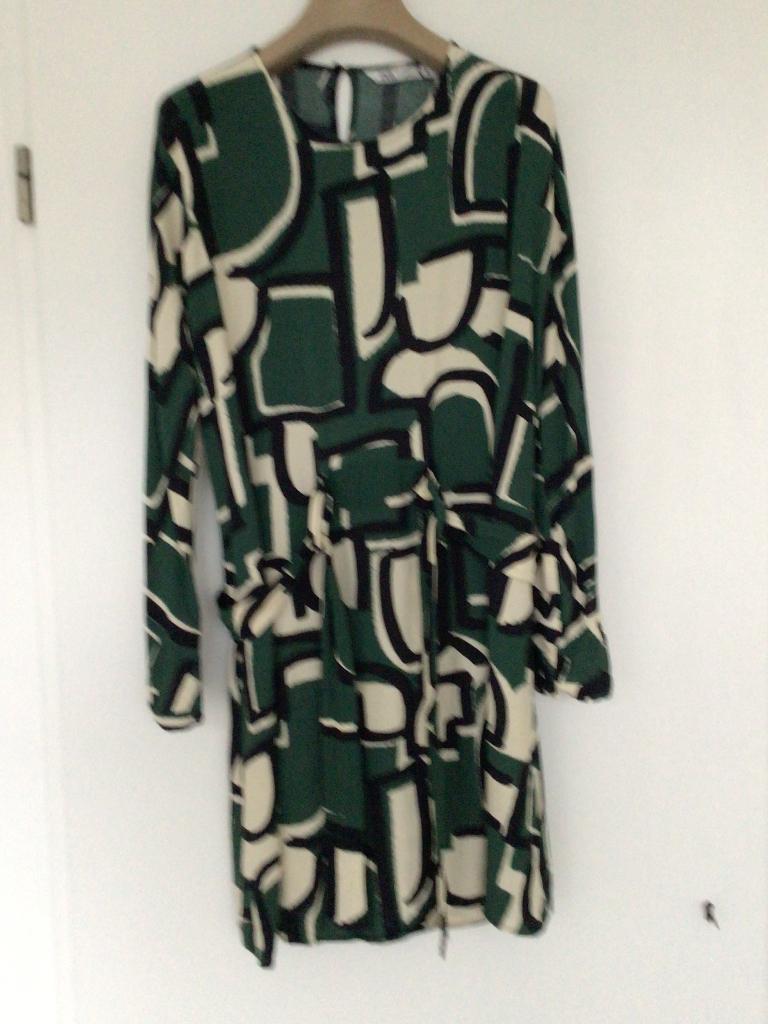 ZARA Jurk Tuniek Blouse maat XL groen zwart als nieuw, Maat 46/48 (XL) of groter, Ophalen of Verzenden, Zo goed als nieuw, Boven de knie