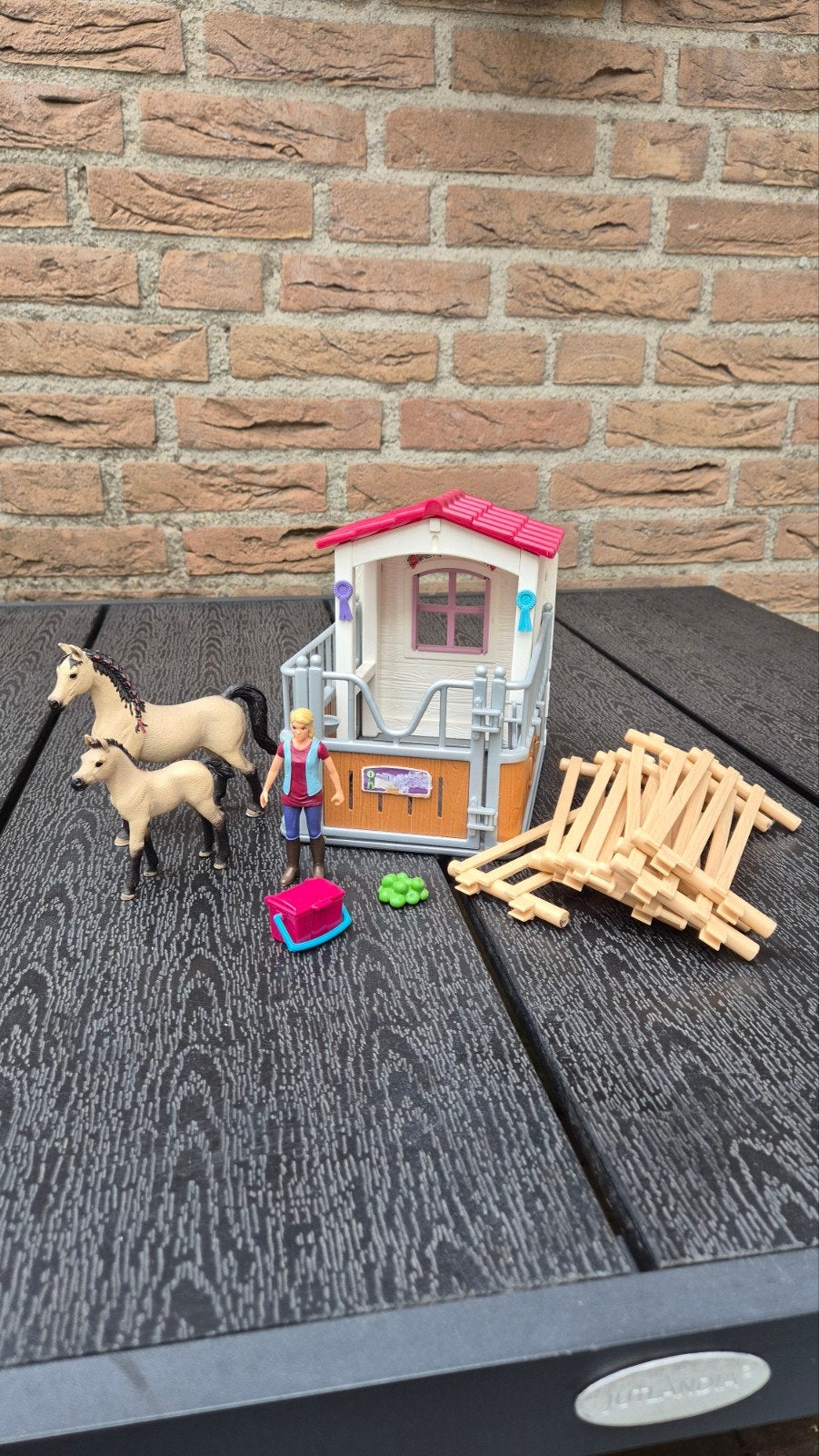 Schleich paardenstal met paarden en accessoires, Ophalen of Verzenden, Gebruikt, Jongen of Meisje