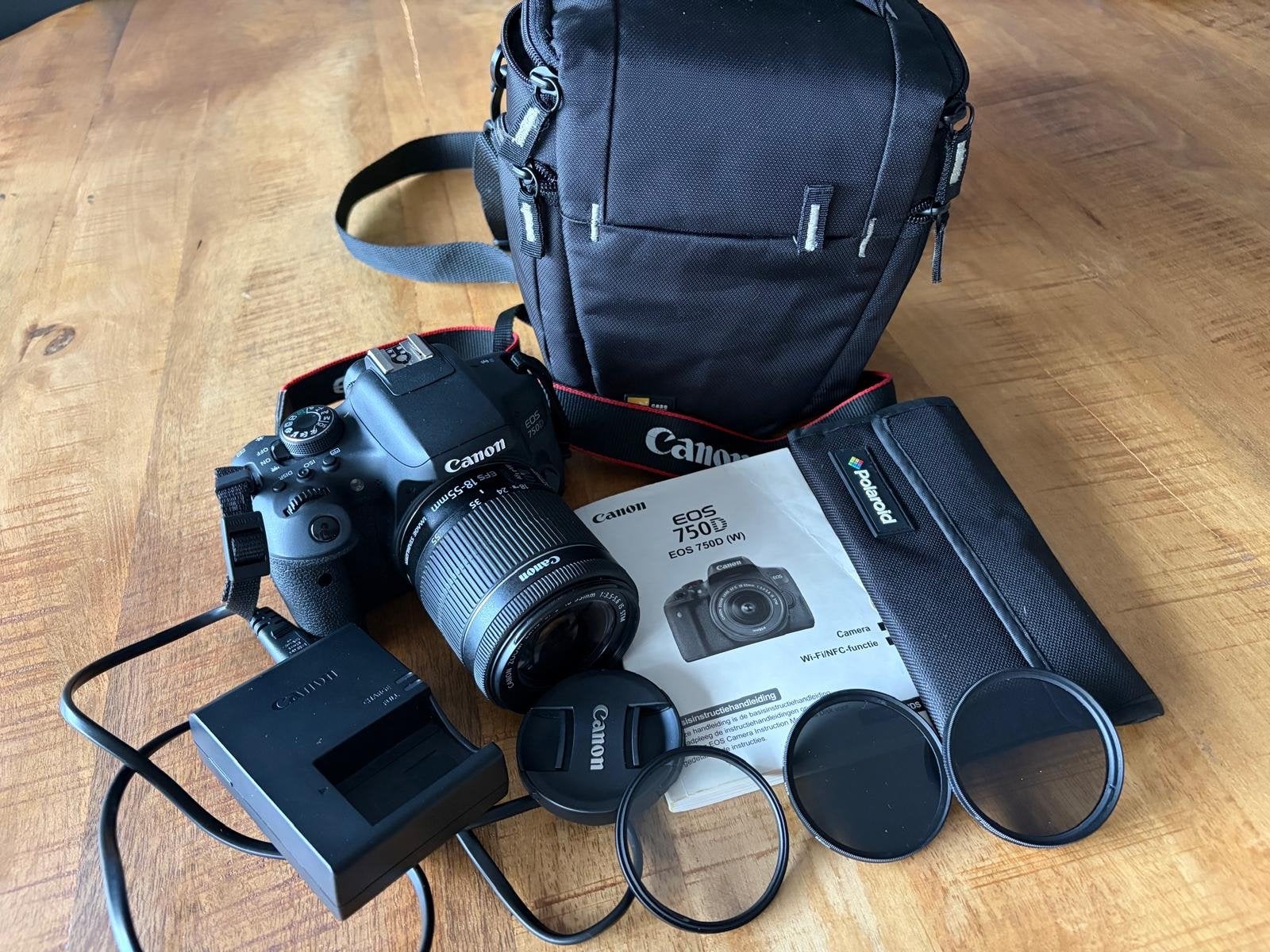 Canon EOS 750D spiegelreflexcamera met accessoires, Ingebouwde flitser, Spiegelreflex, Canon, Ophalen of Verzenden