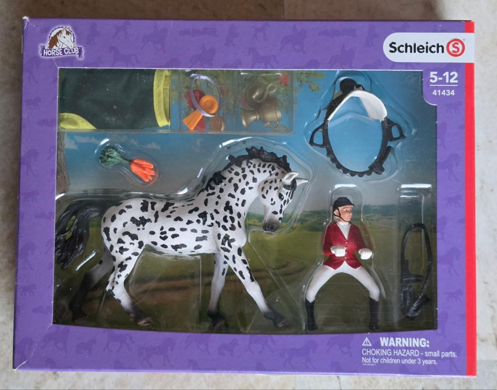 Schleich Horse Club 41434 Paard met ruiter en accessoires, Ophalen of Verzenden, Zo goed als nieuw