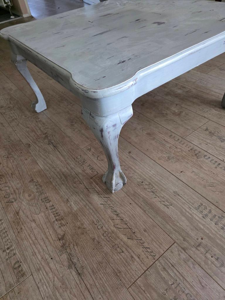 white wash salon tafel, Huis en Inrichting, Tafels | Salontafels, Ophalen, Gebruikt, 50 tot 100 cm, Vierkant