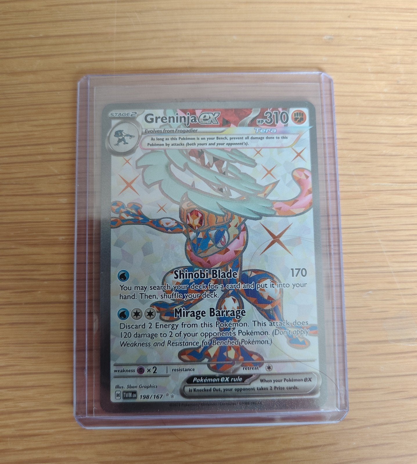 Greninja EX Twilight Masquerade 198/167 Pokémon Kaart, Ophalen, Zo goed als nieuw, Losse kaart, Foil