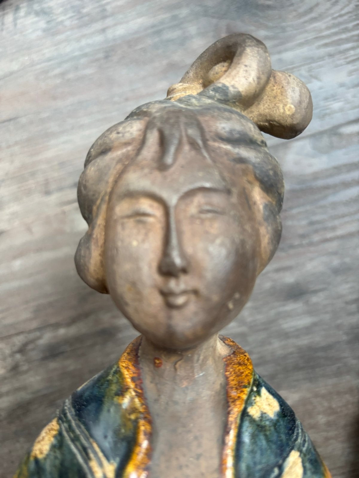 Vintage Aziatisch beeld van vrouw in kimono, geglazuurd, Ophalen of Verzenden