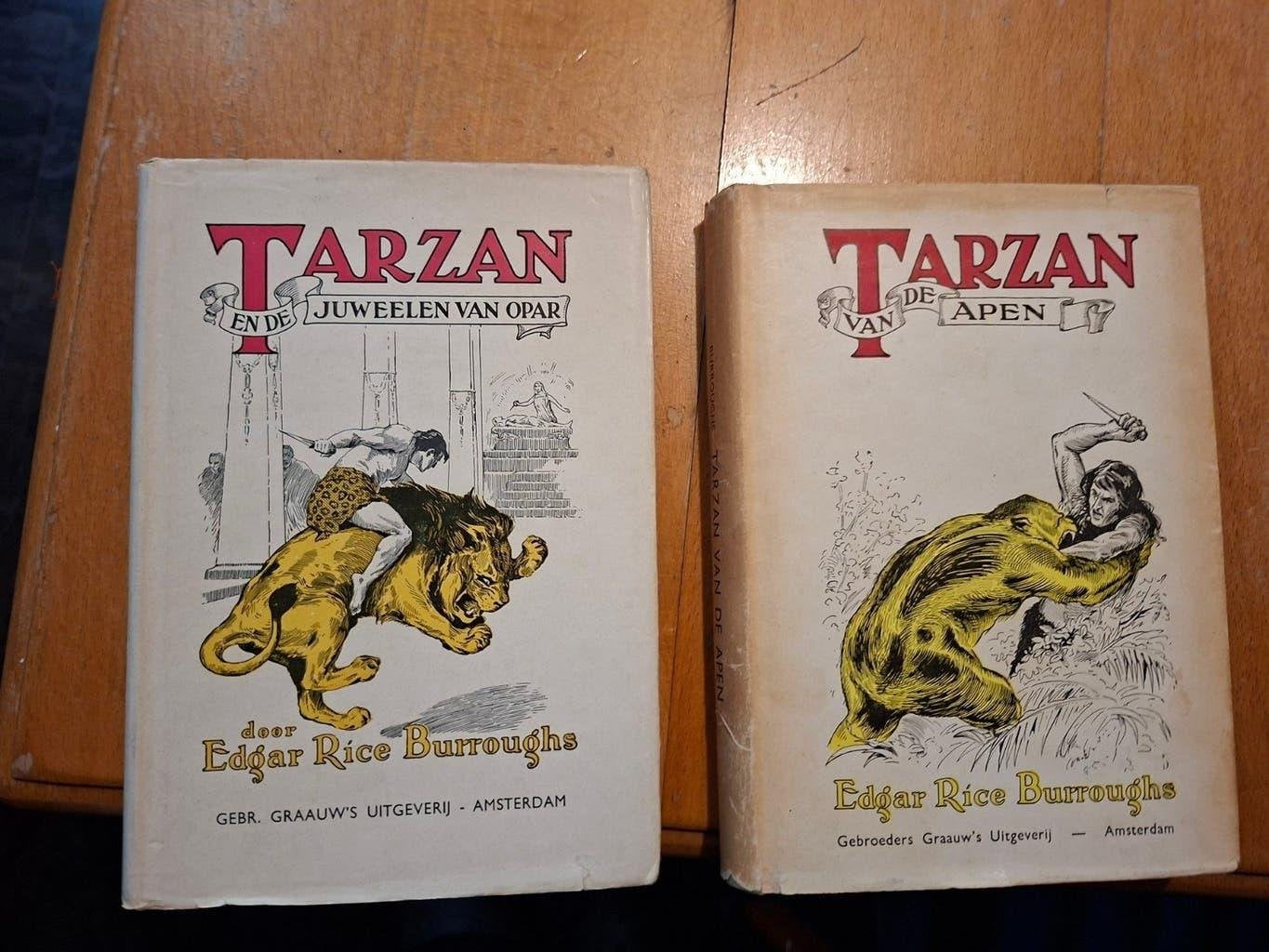 2 Tarzan boekenTarzan van de Apen & Tarzan en de Juwelen va, Boeken, Avontuur en Actie, Ophalen of Verzenden, Gelezen, Edgar Rice Burroughs