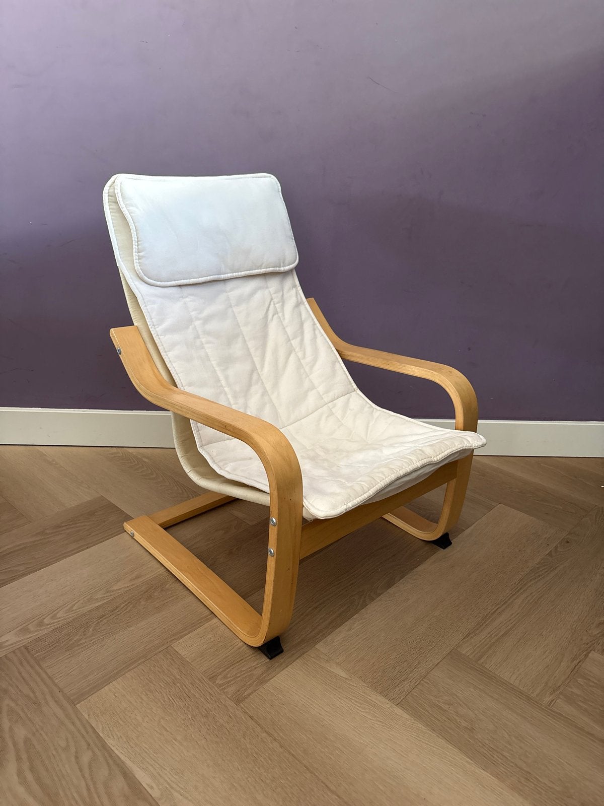 Kinder IKEA Poäng stoelen met witte kussens (3 stuks), Huis en Inrichting, Stoelen, Ophalen, Gebruikt, Drie, Wit