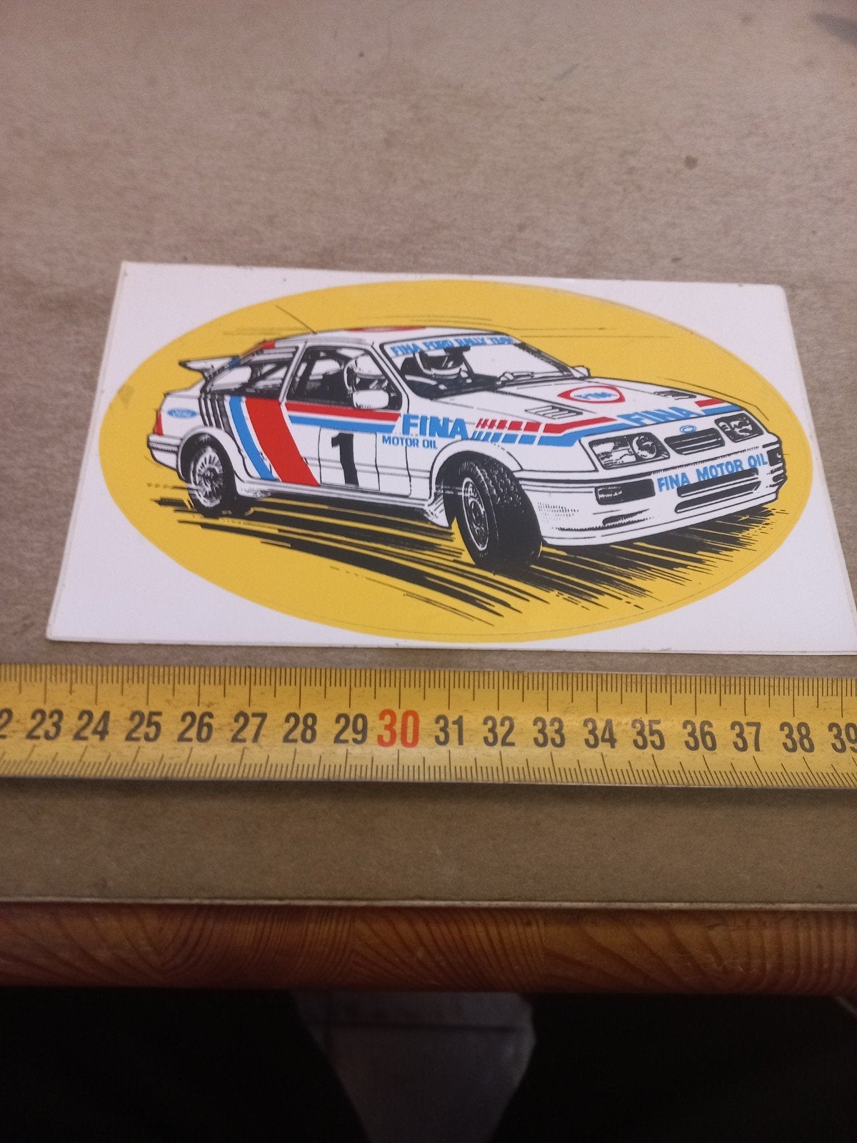 Vintage FINA Ford Sierra Cosworth Rally Sticker, Ophalen of Verzenden, Gebruikt