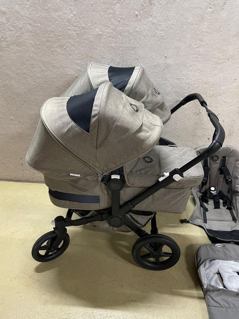 Bugaboo donkey 5 duo mineral taupe, Support@bugaboo.com, Bugaboo, Ophalen of Verzenden, Zo goed als nieuw