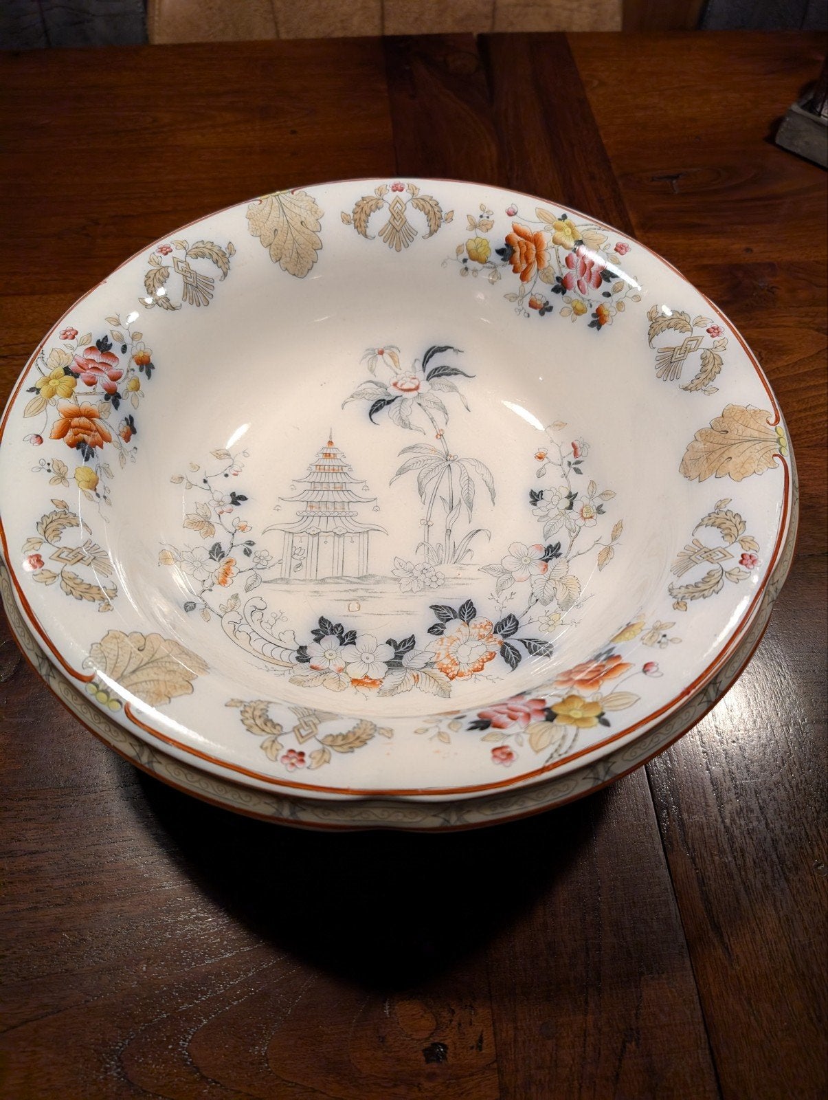 Antieke P. Regout Maastricht Vesta schaal met Chinees decor, Ophalen