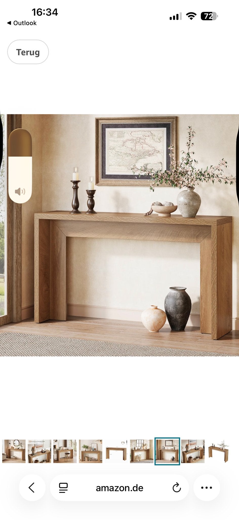 Moderne Console Tafel - Eikenhout Look bruin NIEUW in DOOS, 100 tot 150 cm, Nieuw, Ophalen of Verzenden, Overige houtsoorten