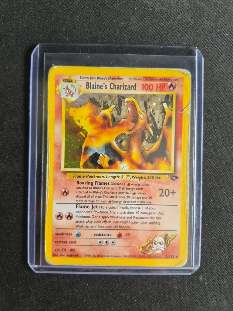 Blaine's Charizard 2/132 Holo, Ophalen of Verzenden, Gebruikt, Losse kaart, Foil
