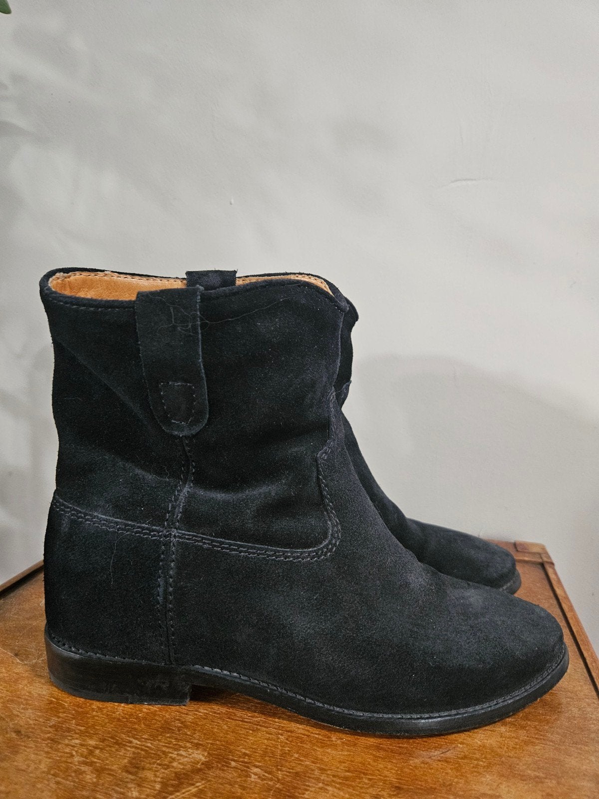 Isabel Marant laarzen, maat 38 (valt als 37), Isabel Marant, Zwart, Lage of Enkellaarzen, Ophalen of Verzenden