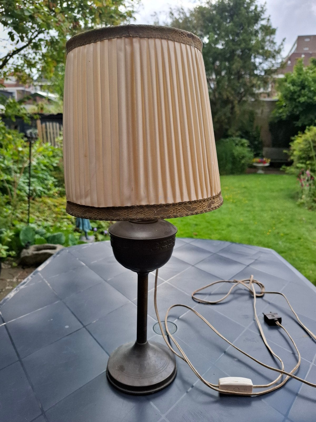 Vintage olielamp, elektrisch gemaakt, Ophalen of Verzenden