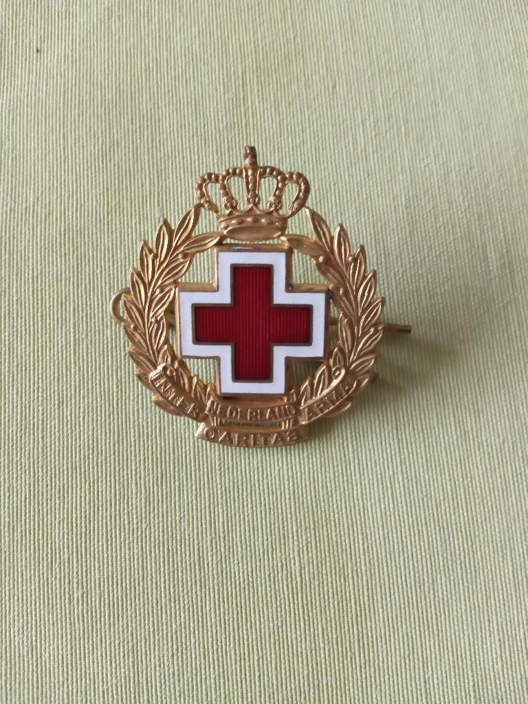speld rode kruis inter arma caritas nederland broche badge +, Ophalen of Verzenden, Gebruikt, Overige onderwerpen, Speldje of Pin