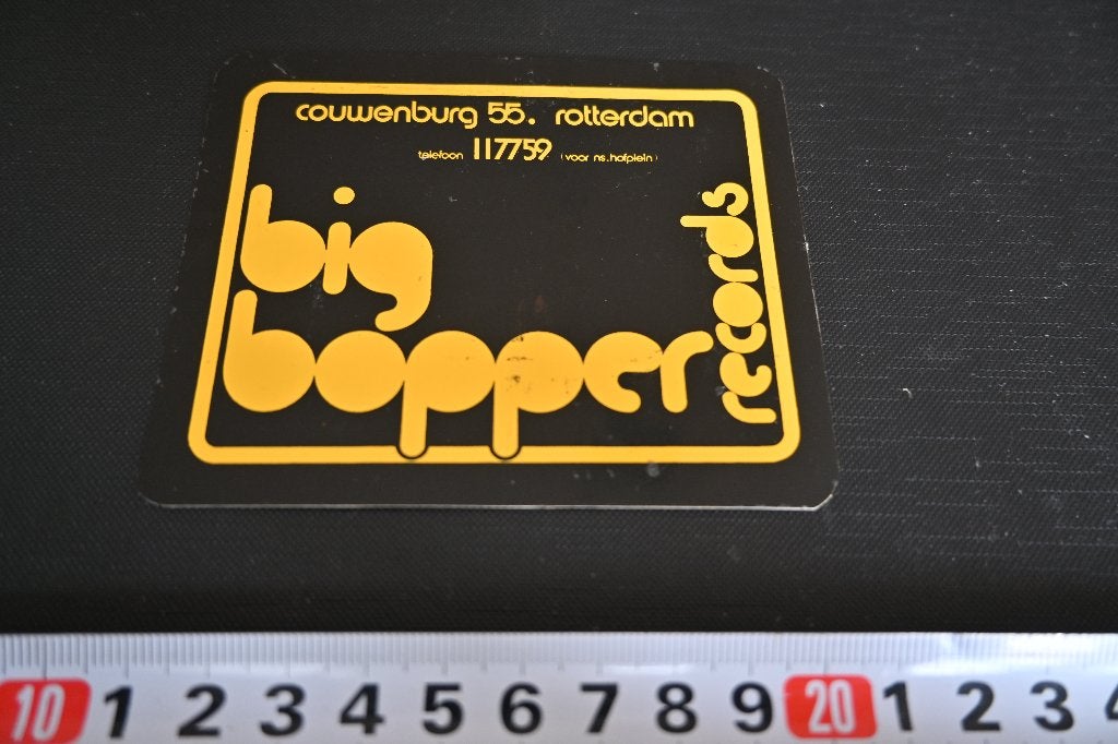 sticker Rotterdam BIG BOPPER RECORDS Couwenburg 55, Ophalen, Zo goed als nieuw