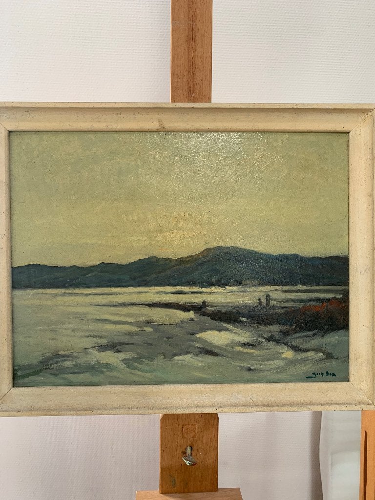Schilderij Jaap Sax “de Voert” Bergen, Ophalen, Paneel, Nederlandse school, Landschap