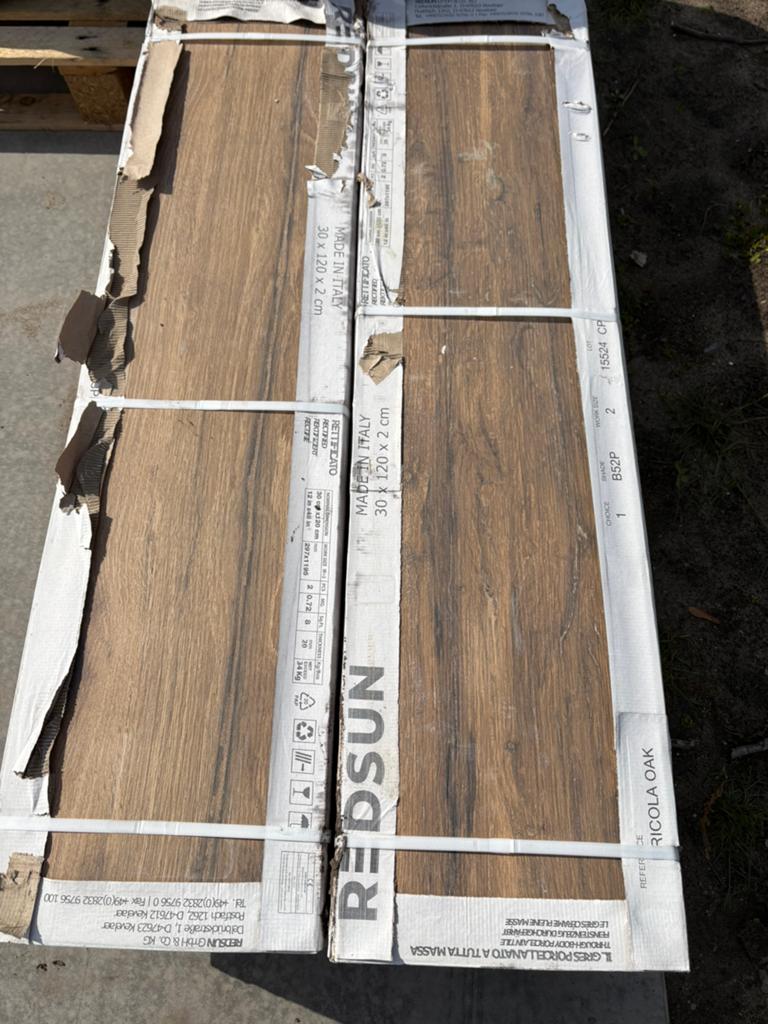Keramische Tegels 120x30 houtlook, Tuin en Terras, Ophalen, Keramiek, Overige typen, Nieuw
