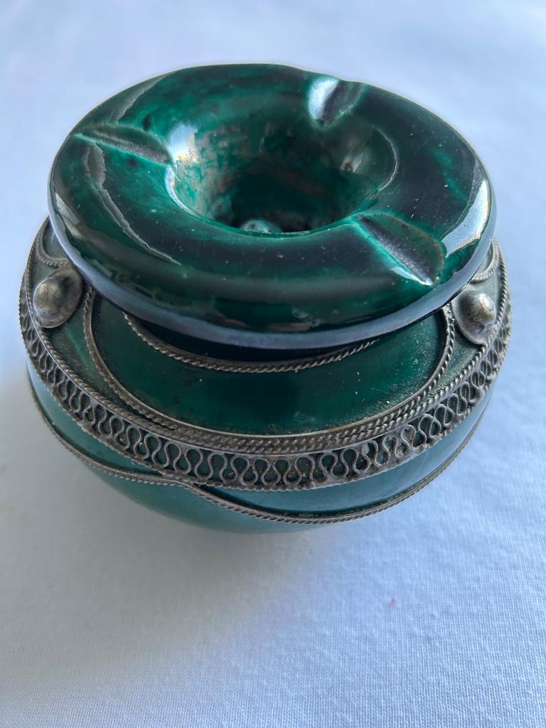 Vinted/antieke groene asbak, Ophalen of Verzenden