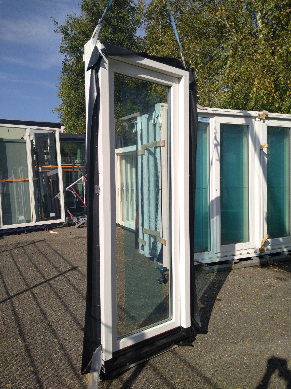 hardhout kozijn met draaikiep raam trippel beglazing, 80 tot 100 cm, 215 cm of meer, Nieuw, Ophalen of Verzenden