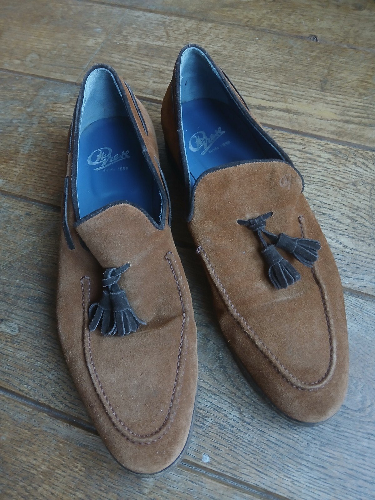 Greve Herenschoenen Maat 9 - Bruine Suède Loafers, Loafers, Bruin, Ophalen of Verzenden, Gedragen