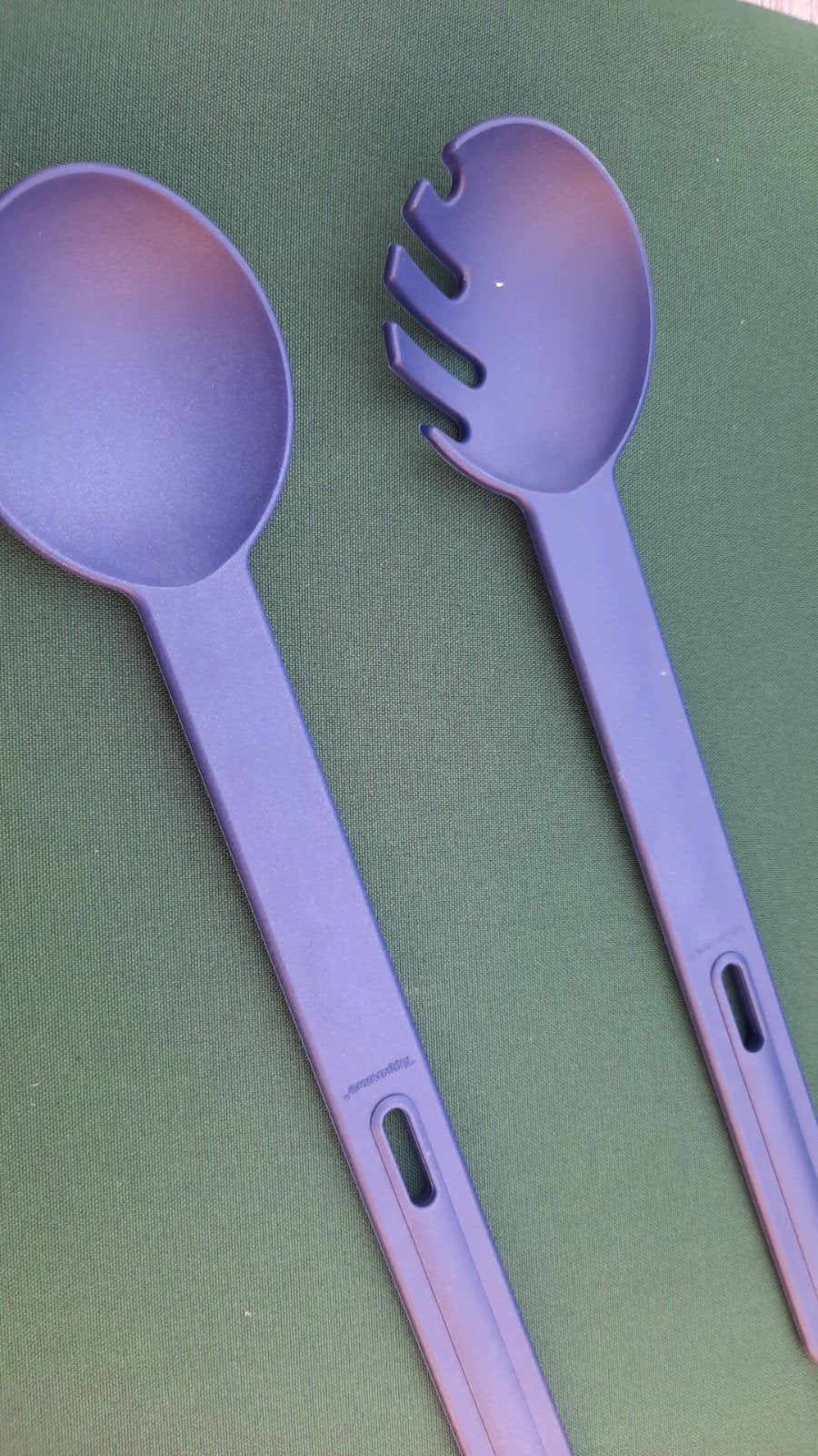 Tupperware sla bestek donkerblauw, Gebruikt, Overige typen, Ophalen of Verzenden, Paars