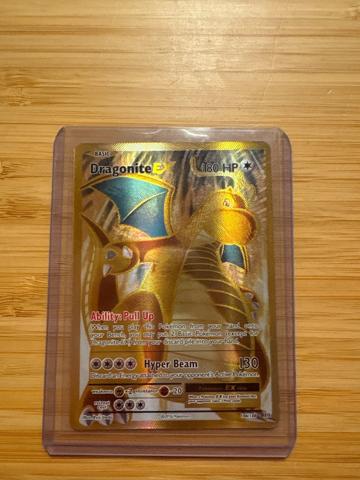 Dragonite EX Full Art 106/108 XY Evolutions Pokémon Kaart, Verzenden, Zo goed als nieuw, Losse kaart, Foil