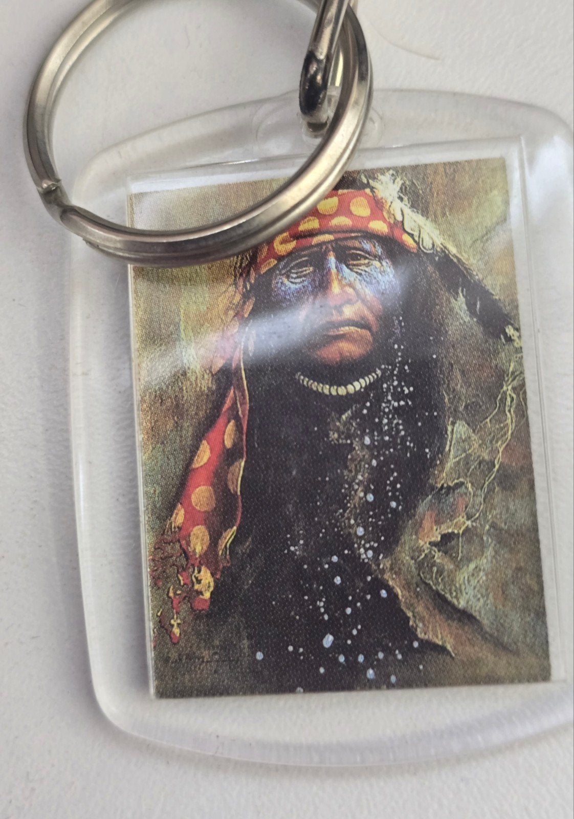 Sleutelhanger met Indiaan afbeelding - Vintage, Ophalen of Verzenden