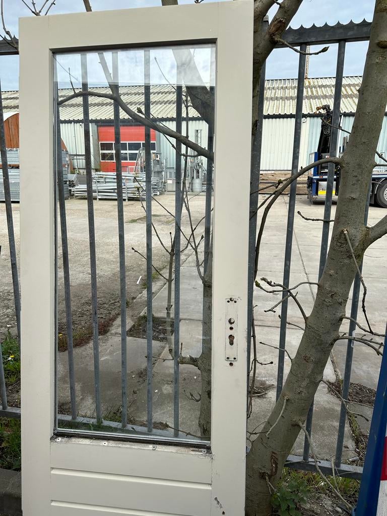 Deur 82,5 x 211 cm met dubbel glas, Ophalen, Gebruikt, 80 tot 100 cm, 200 tot 215 cm