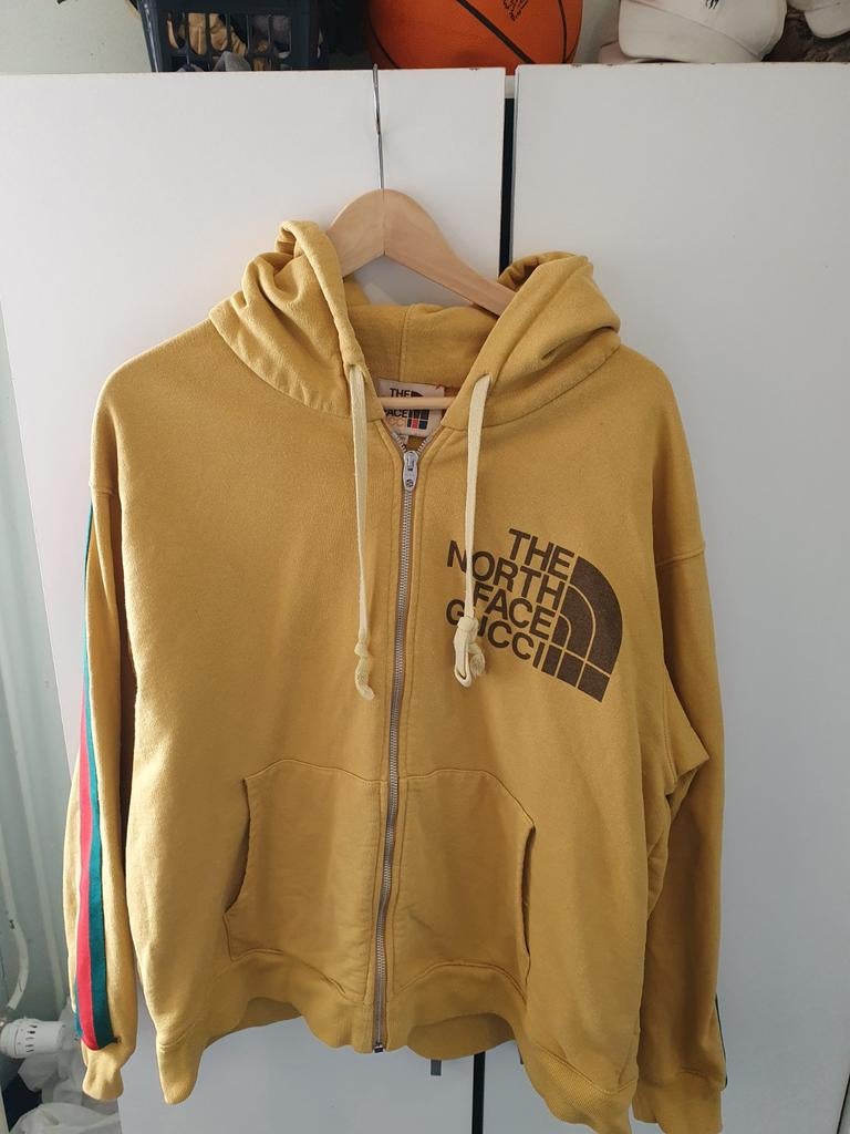 The North Face x Gucci Hoodie Geel Origineel Maat L, Ophalen of Verzenden, Zo goed als nieuw, Geel
