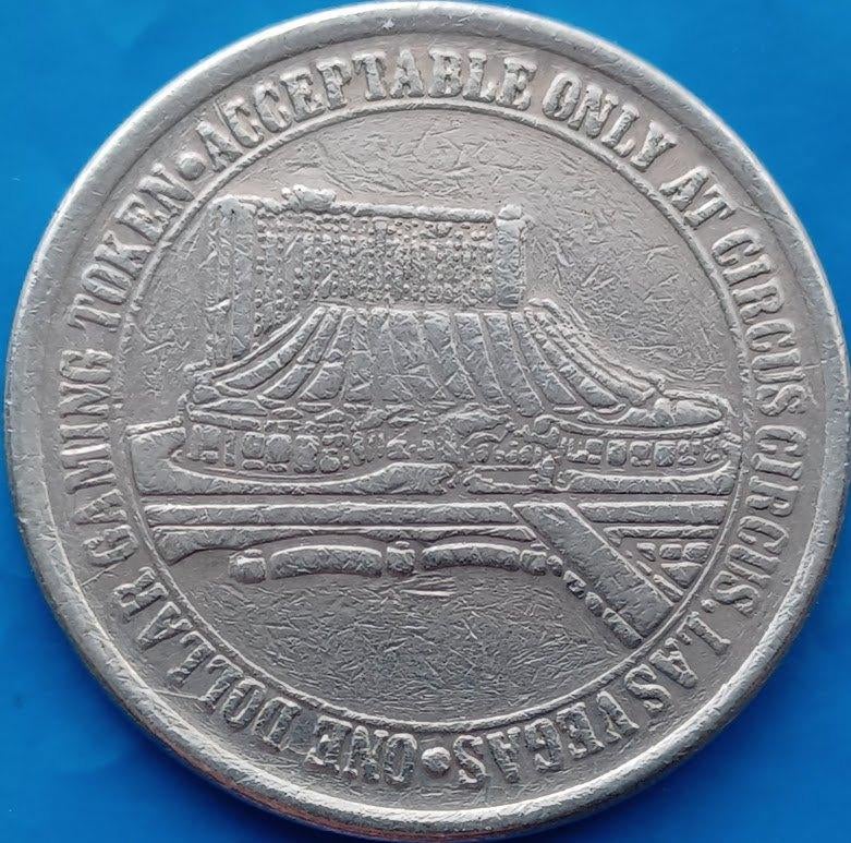 Las Vegas One Dollar Gaming Token Circus Circus Casino, Verzenden, Overige materialen, Buitenland
