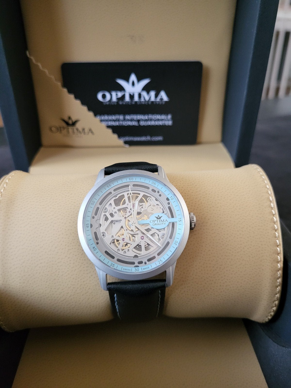 Optima skeleton Horloge (automatic) NIEUW GARANTIE, Overige merken, Leer, Staal, Polshorloge