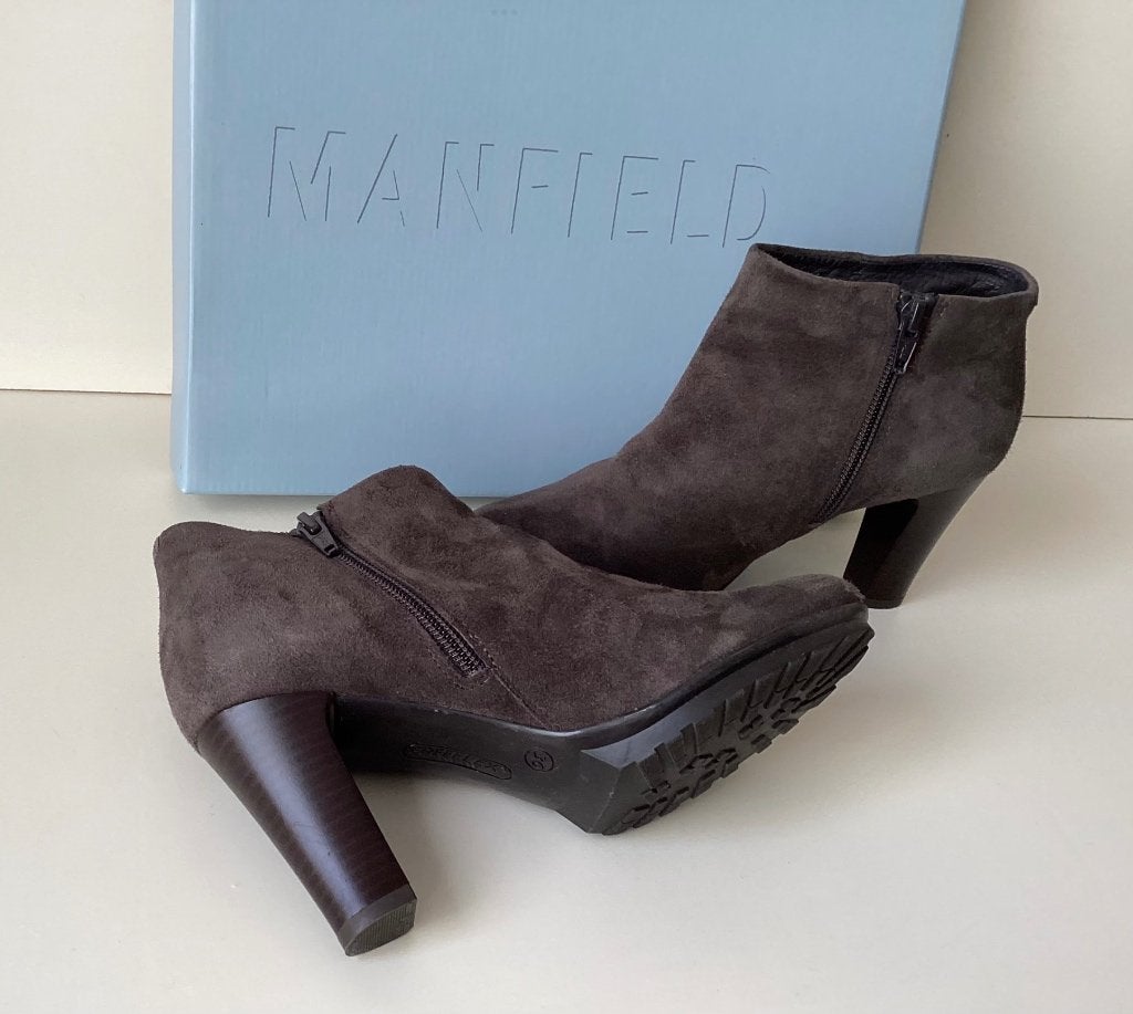 Nieuwe MANFIELD Suède Pumps / Laarzen mt 36, Ophalen, Bruin, Lage of Enkellaarzen, Nieuw