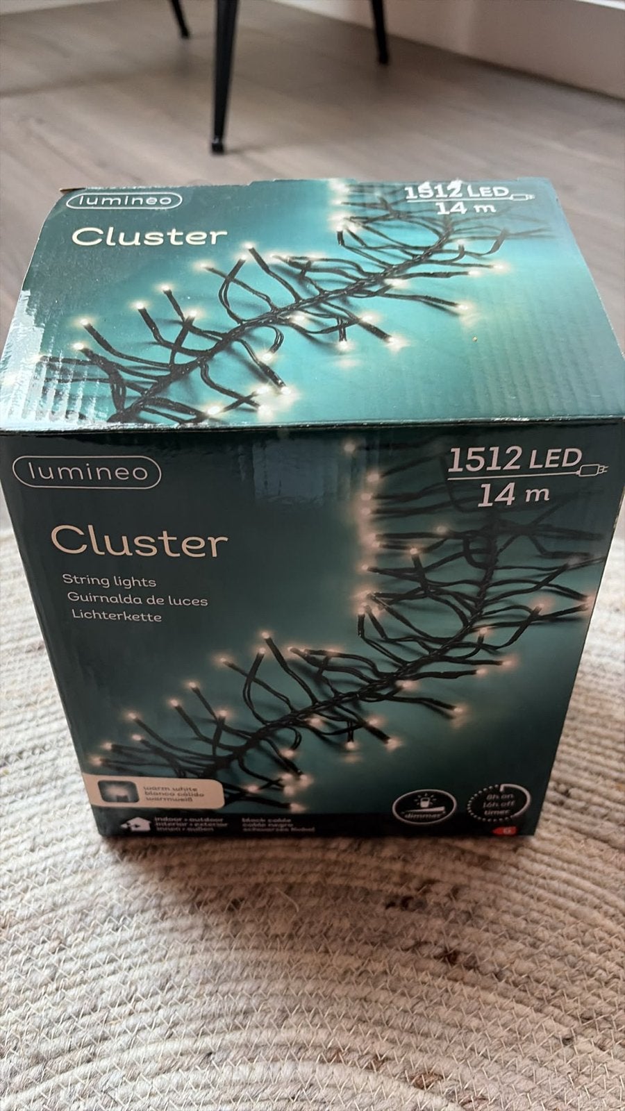 Lumineo Cluster LED Lichtsnoer 14m - Warm Wit, Overige merken, Zwart, Nieuw, Ophalen of Verzenden