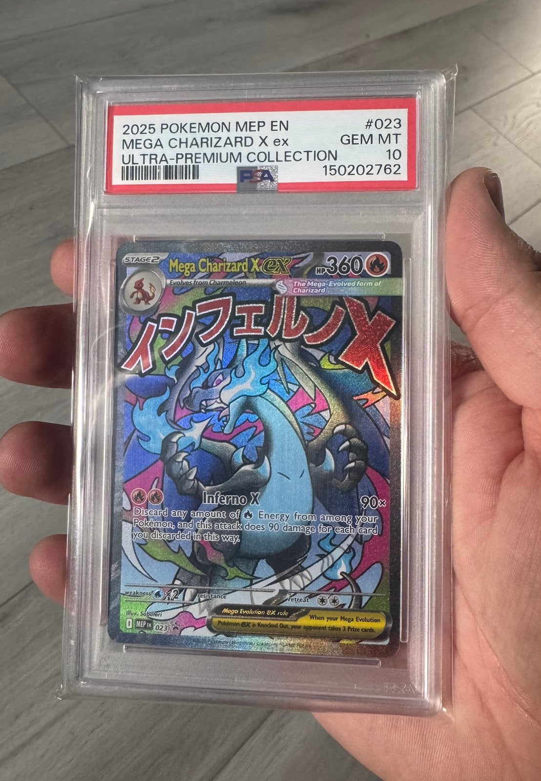 Mega Charizard X Ex - UPC - PSA 10, Ophalen of Verzenden, Nieuw, Losse kaart, Foil