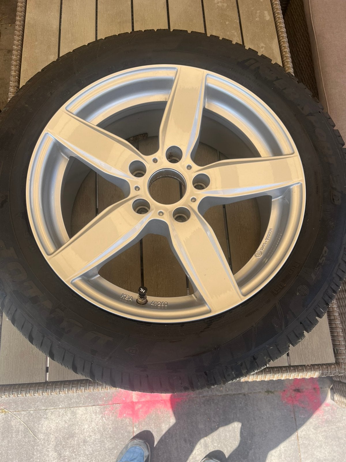Winterbanden met velg 225x55x17, Auto-onderdelen, Ophalen, Gebruikt, Banden en Velgen, 17 inch