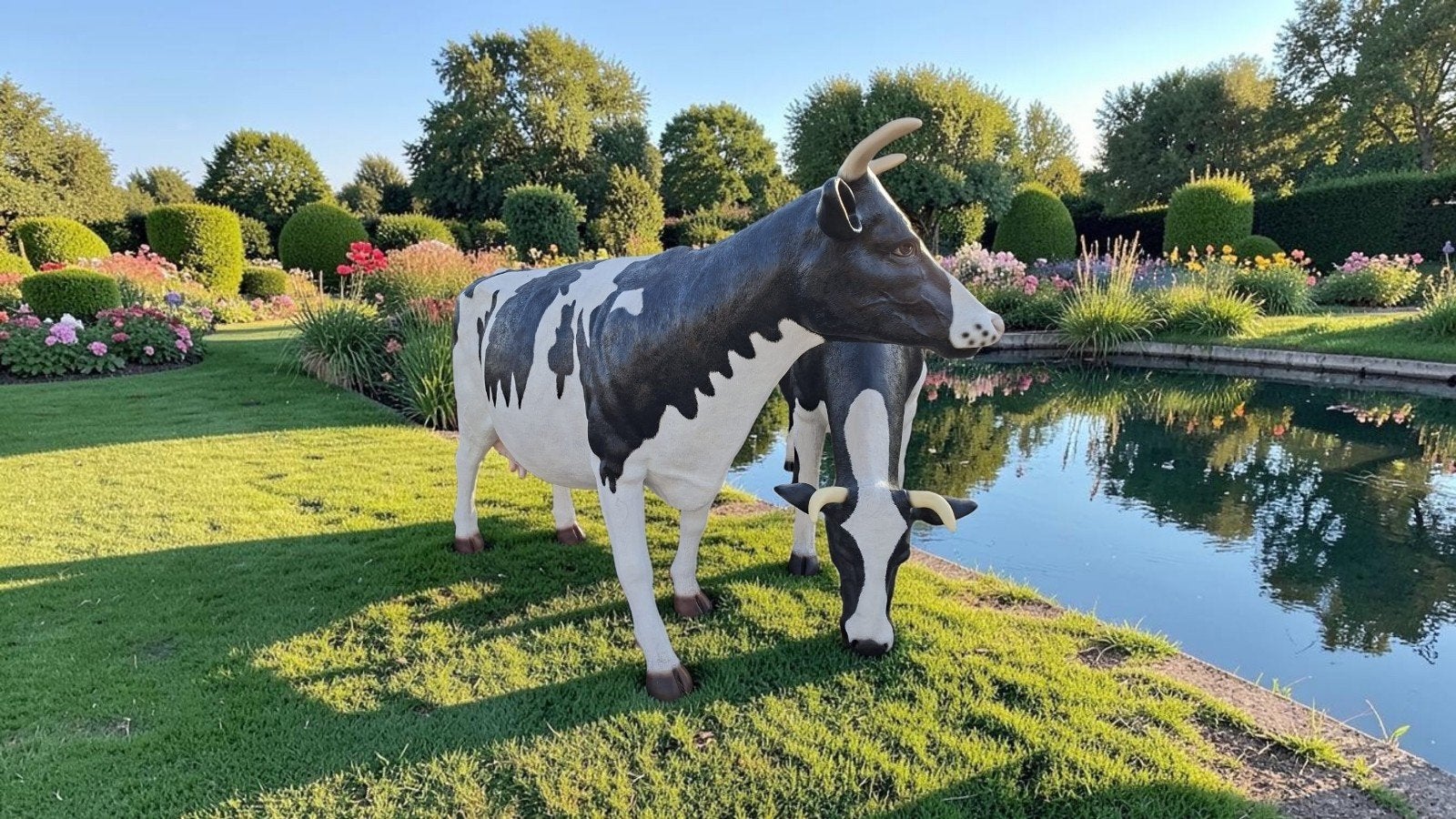 Koe beeld XL  Hollandse koeien beelden zwartbonte runderen, Tuin en Terras, Ophalen, Nieuw, Kunststof, Dierenbeeld