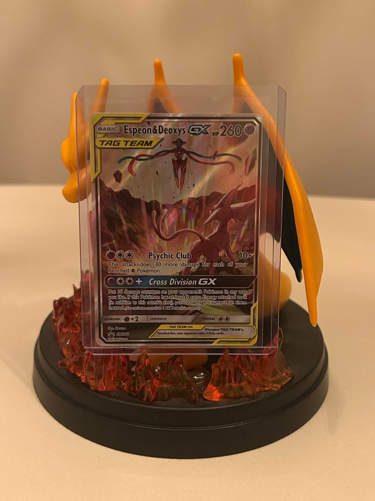 Espeon & Deoxys GX TAG TEAM SM240 Promo, Ophalen of Verzenden, Zo goed als nieuw, Losse kaart