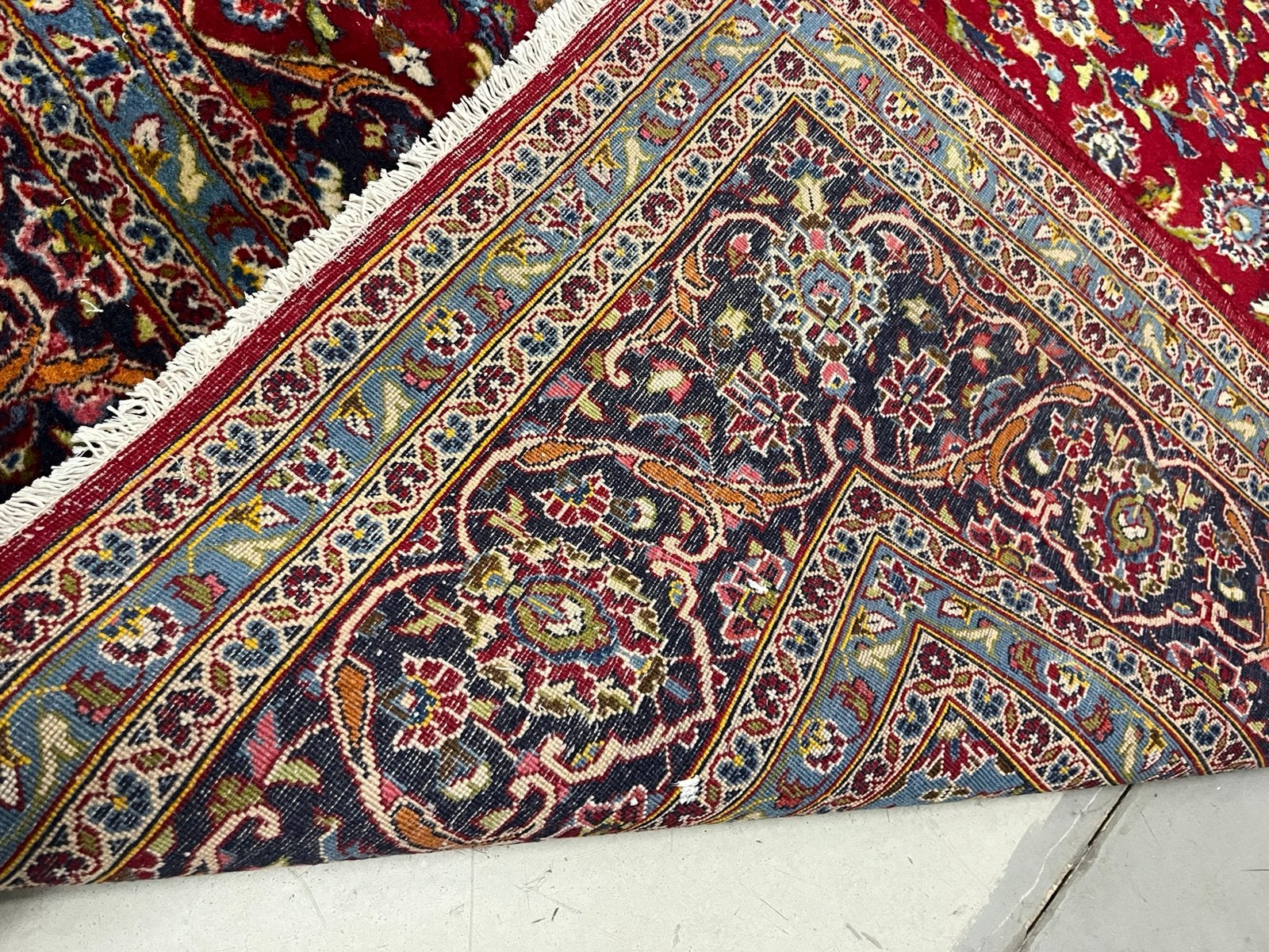 Perzisch tapijt handgemaakt kashan 350x250, Ophalen, Bruin, 200 cm of meer, Zo goed als nieuw