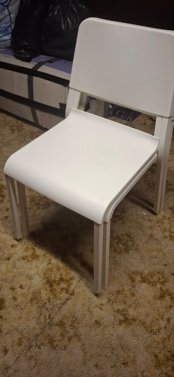 tafel + 4 stoelen, Huis en Inrichting, Stoelen, Ophalen, Gebruikt, Wit, Hout