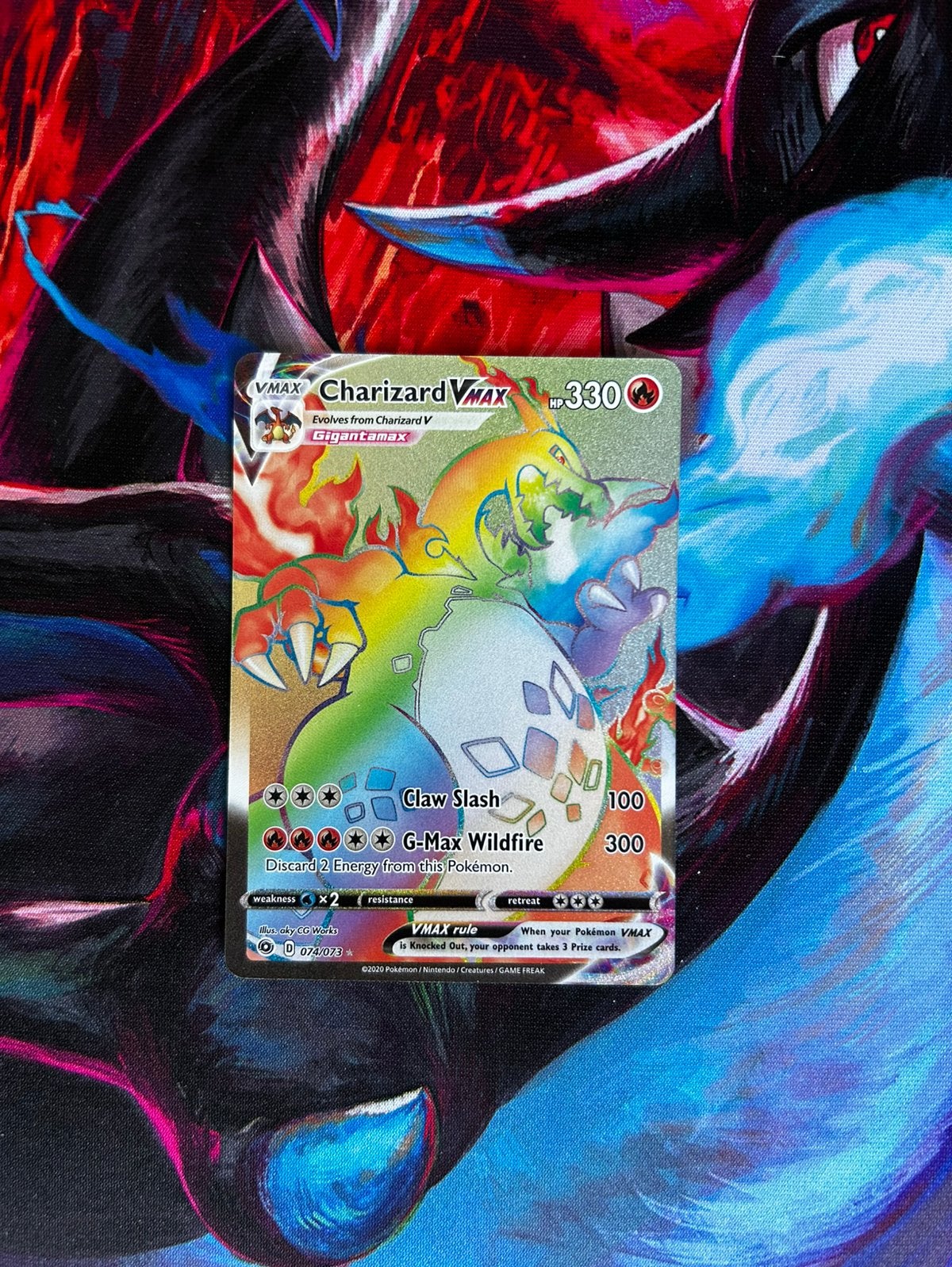 Charizard Vmax 074/073 Champions Path, Hobby en Vrije tijd, Ophalen of Verzenden, Zo goed als nieuw, Losse kaart, Foil