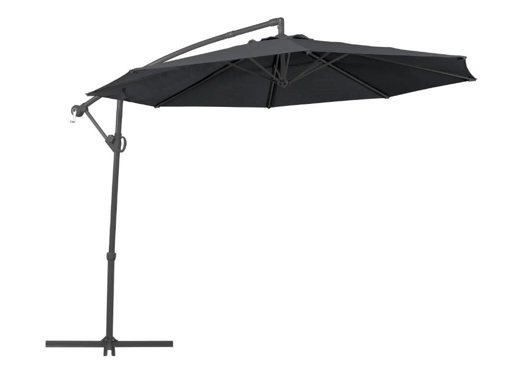 Zweefparasol 3 m antraciet incl. parasolvoet., Ophalen, Gebruikt, Kantelbaar, 2 tot 3 meter