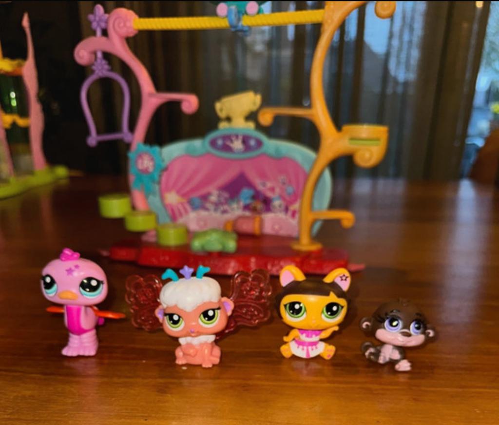 Littlest Pet Shop Speelset met 4 Dierenfiguren, Ophalen of Verzenden, Gebruikt, Meisje