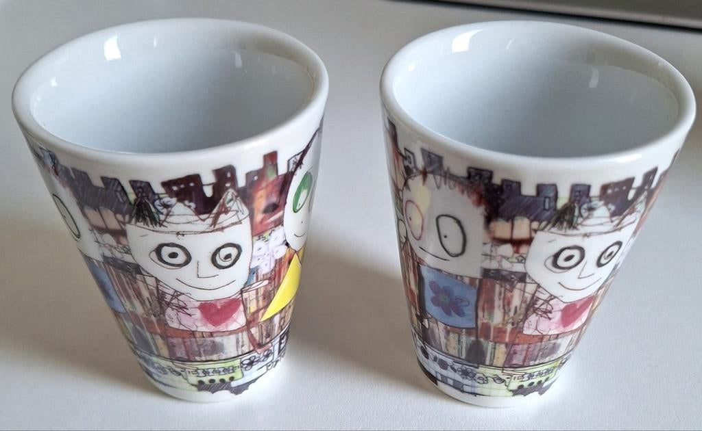 Poul Pava design kopjes - set van 2, Overige typen, Ophalen of Verzenden, Zo goed als nieuw, Steen/keramiek