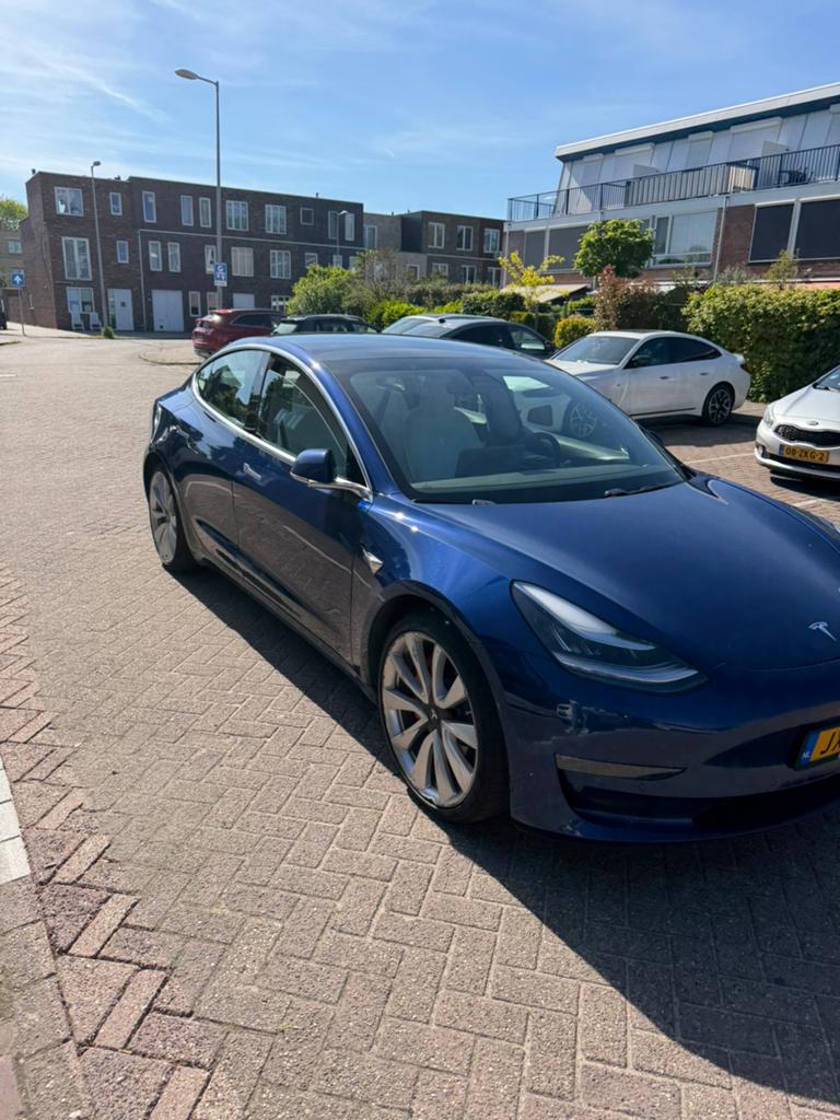 Tesla model 3 performance, Auto's, Automaat, Blauw, Leder, Particulier
