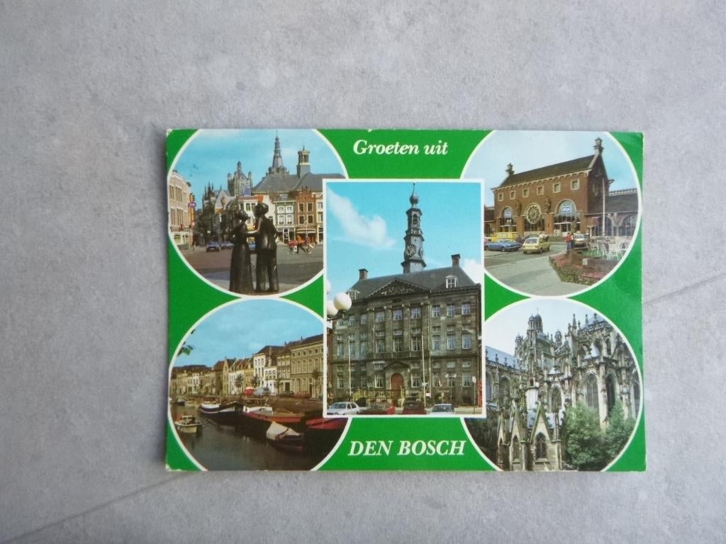 Den Bosch, groeten uit  station/boten 1983, Verzenden, 1980 tot heden, Gelopen, Noord-Brabant