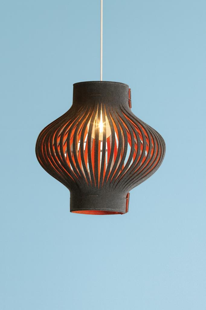 1 Buzzilight Mono akoestische dempende lamp vilt bruin/paars, Huis en Inrichting, Lampen | Hanglampen, Ophalen, 50 tot 75 cm, 1 Buzzilight Mono akoestische dempende lamp vilt bruin/paars