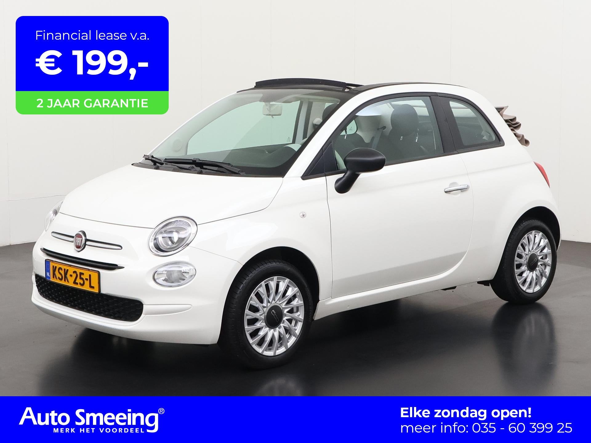Fiat 500 C 1.0 Hybrid | Apple/Android Carplay | Zondag Open!, Auto's, Voorwielaandrijving, Stof, Gebruikt, Euro 6