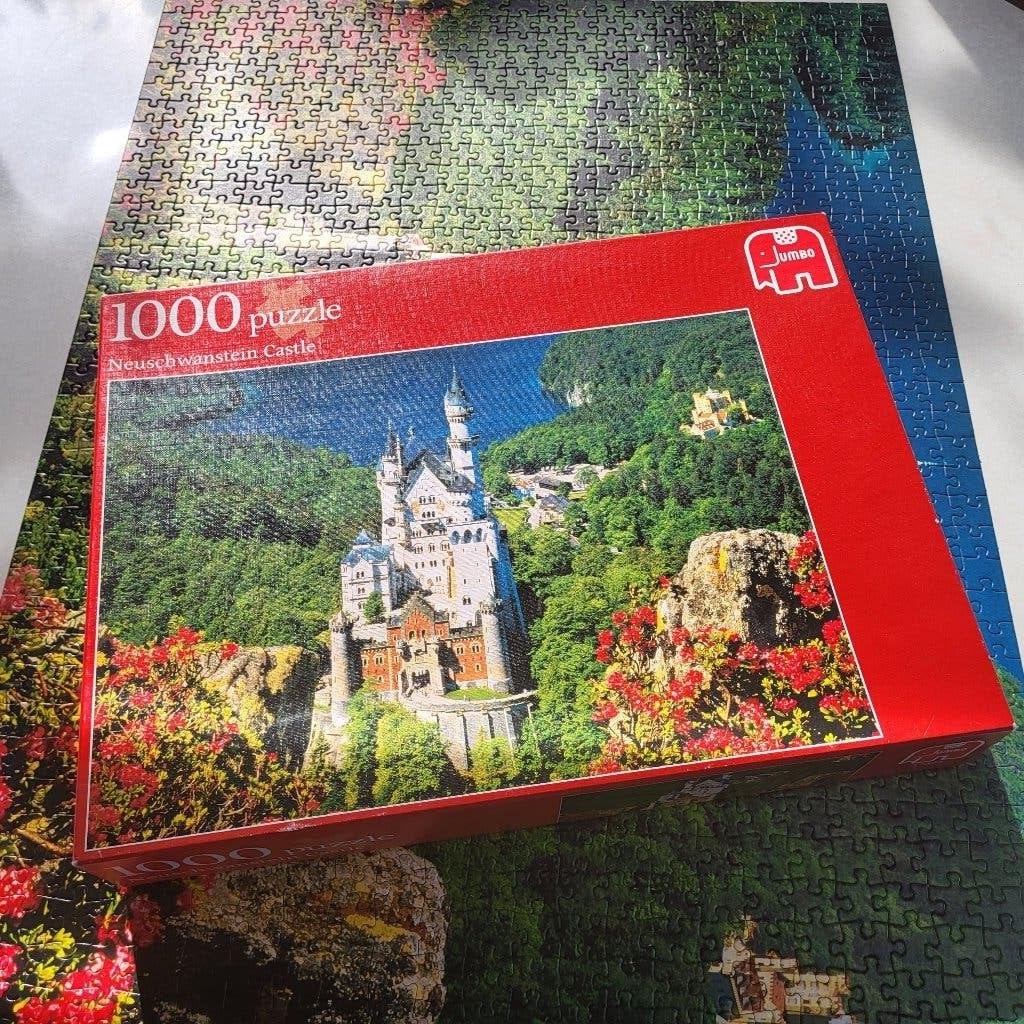 Legpuzzel 1000 stukjes Jumbo Neuschwanstein compleet, Ophalen, 500 t/m 1500 stukjes, Gebruikt, Legpuzzel